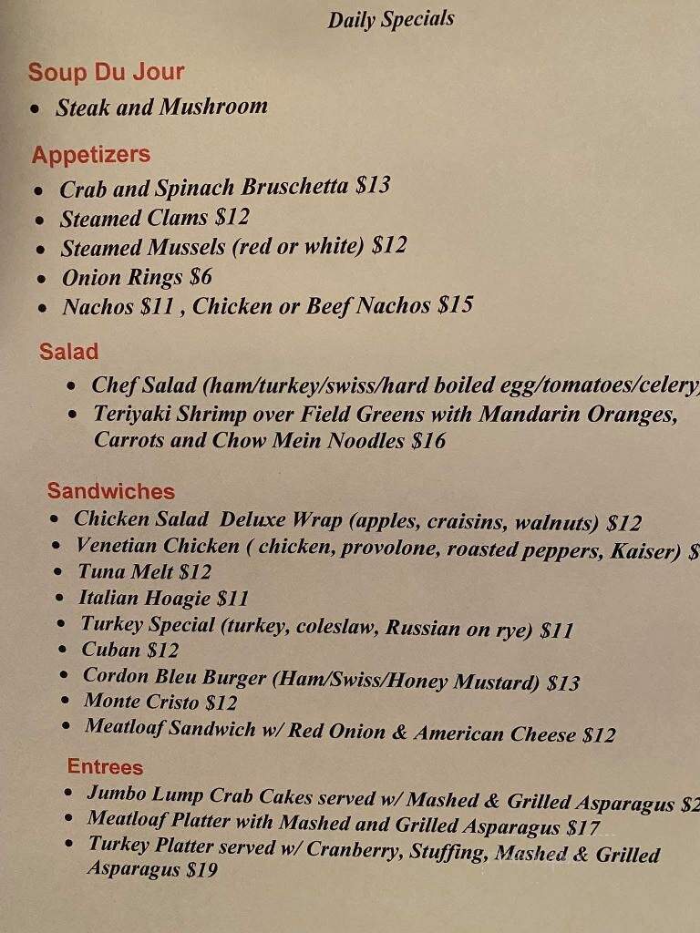 Glenside Pub - Glenside, PA menu_pic