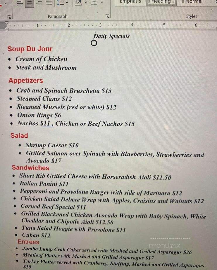 Glenside Pub - Glenside, PA menu_pic