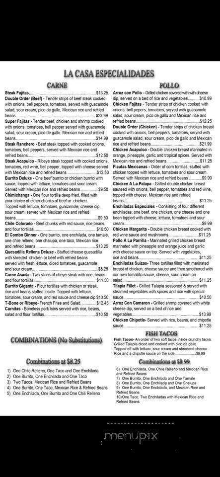Las Margaritas Mexican Restaurant - Chattanooga, TN menu_pic