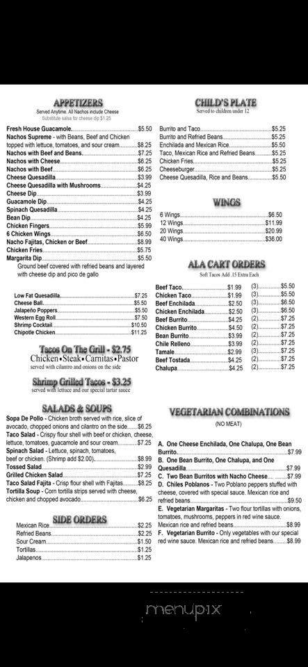 Las Margaritas Mexican Restaurant - Chattanooga, TN menu_pic