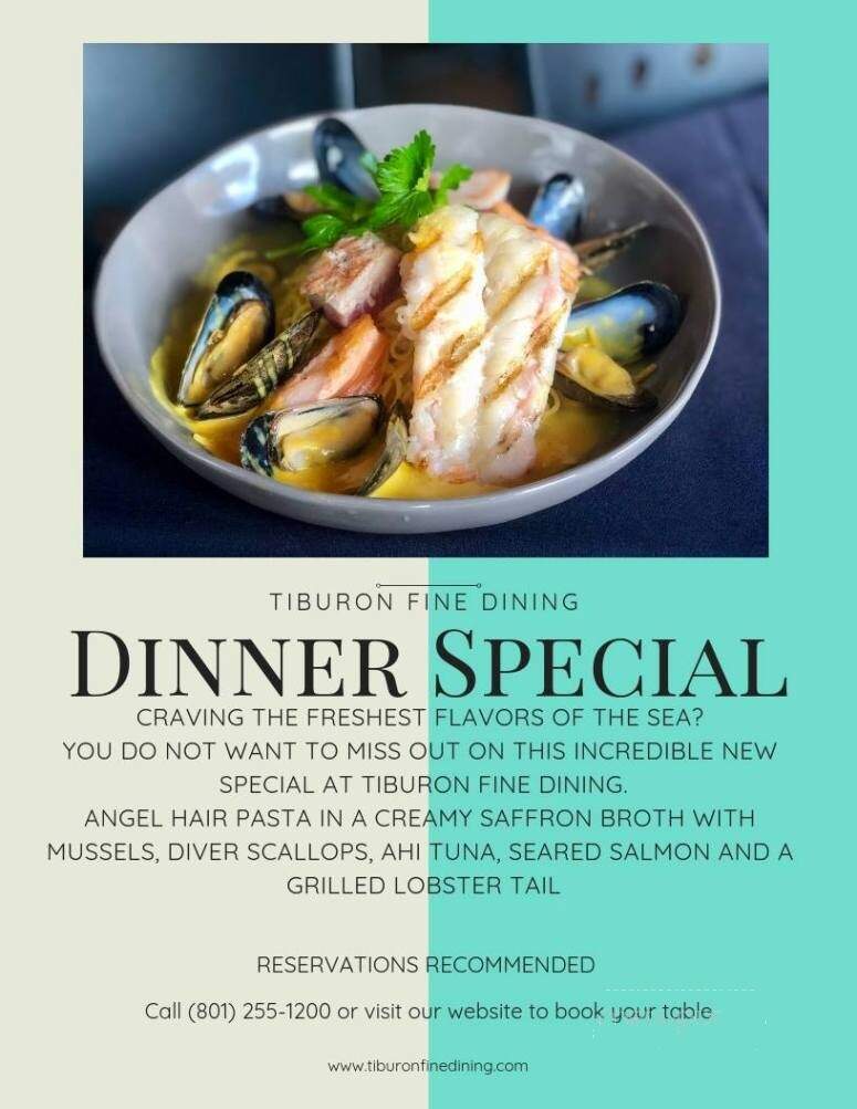 Tiburon Fine Dining - Sandy, UT menu_pic
