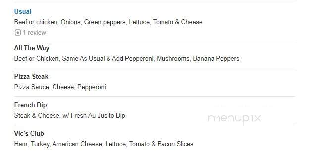 Victor's Italian Restaurant - Clifton Forge, VA menu_pic