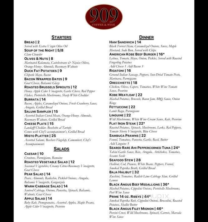 909 Coffee & Wine - Burien, WA menu_pic