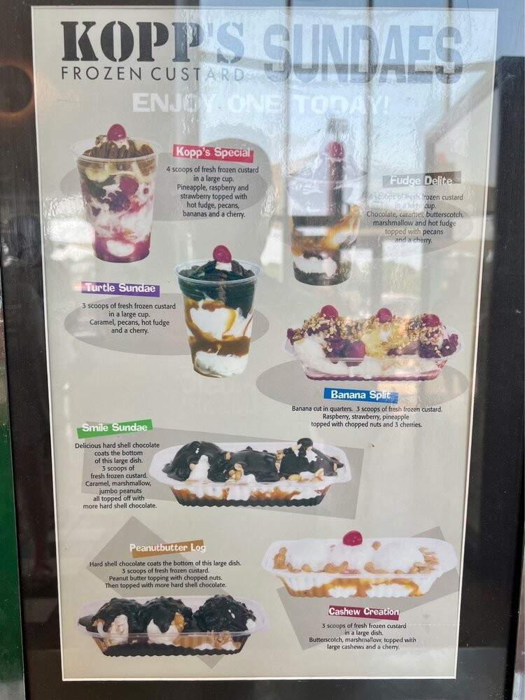 Kopp's Frozen Custard Stand - Brookfield, WI menu_pic