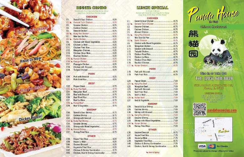Panda House - Pinson, AL menu_pic
