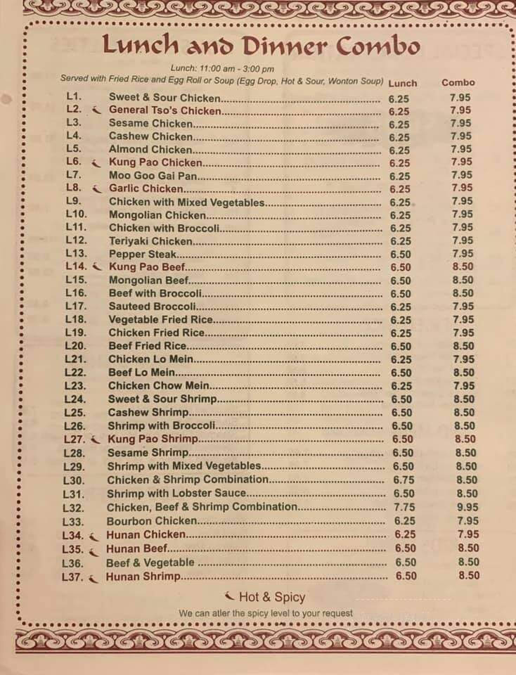 Panda House - Pinson, AL menu_pic