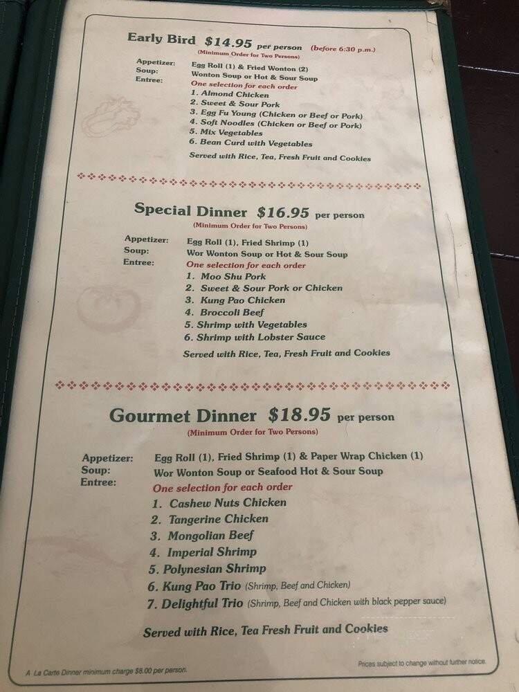 Mandarin King Chinese Restaurant - Northridge, CA menu_pic