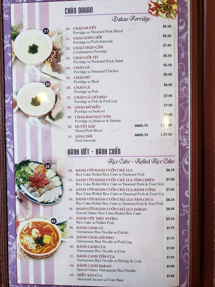 Dakao Sandwich - San Jose, CA menu_pic