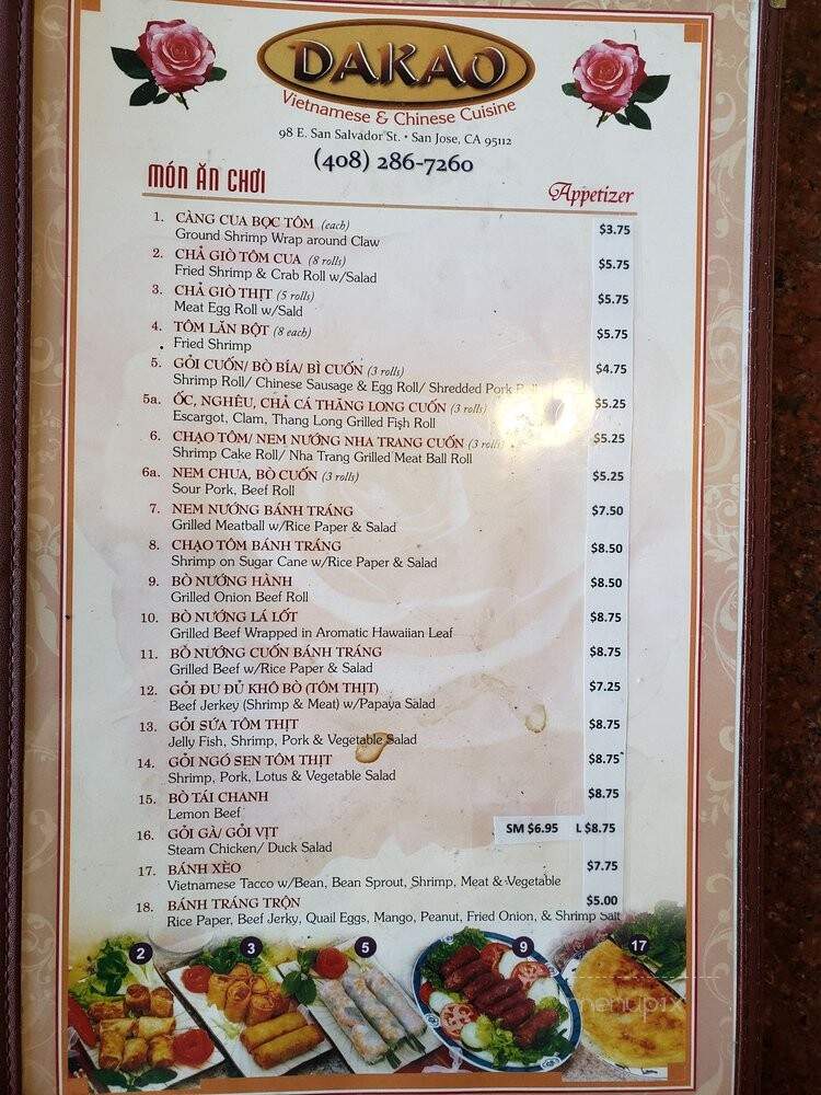 Dakao Sandwich - San Jose, CA menu_pic