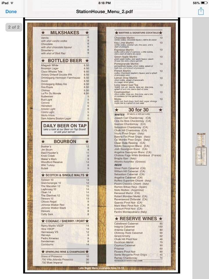Harbor Lights - Norwalk, CT menu_pic