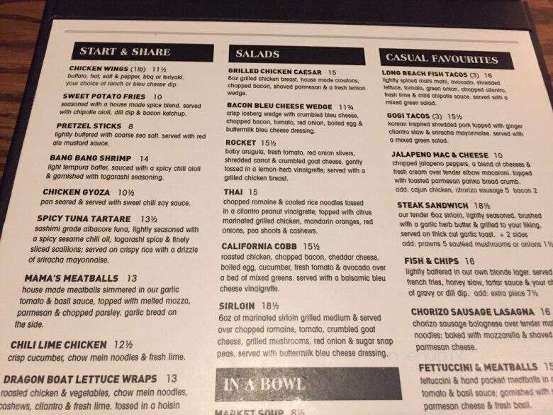 State & Main Kitchen and Bar - Hamilton, ON menu_pic