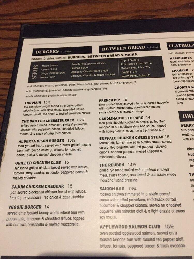 State & Main Kitchen and Bar - Hamilton, ON menu_pic
