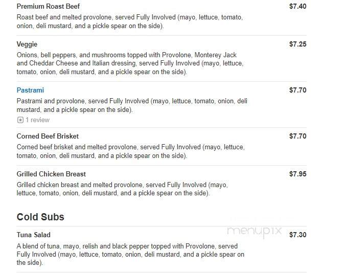 Firehouse Subs - Mt Pleasant, WI menu_pic