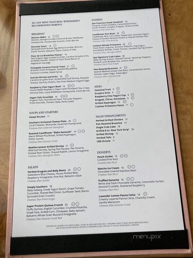 Fleur de Lis - Braselton, GA menu_pic
