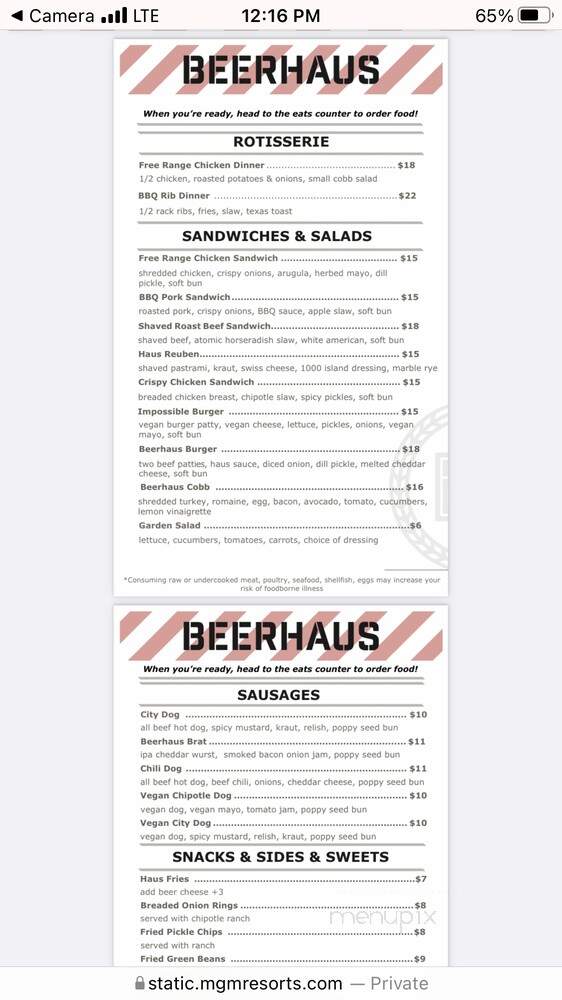Beerhaus - Las Vegas, NV menu_pic