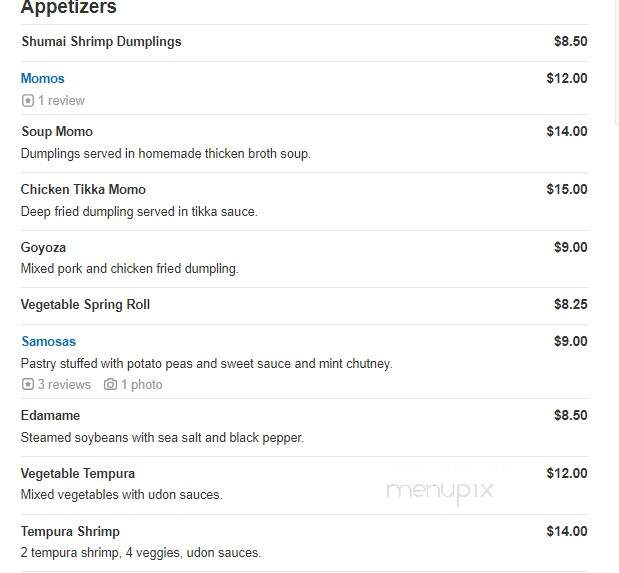 Shangri-La Kitchen - Nantucket, MA menu_pic
