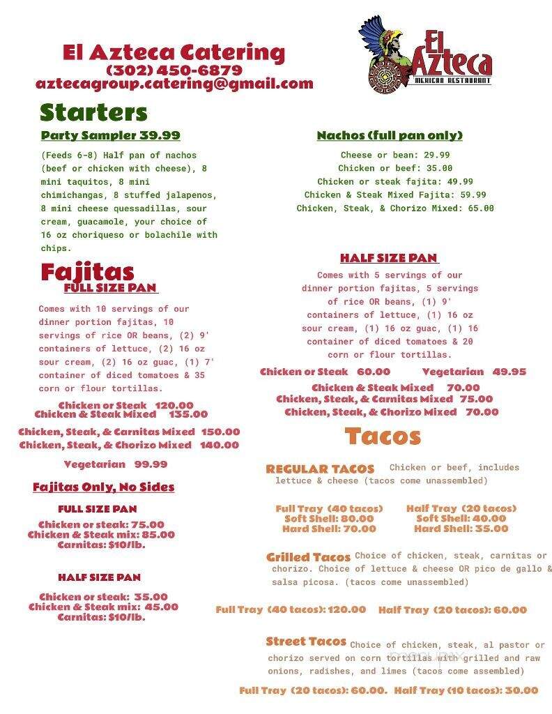 El Azteca Rehoboth Beach - Rehoboth Beach, DE menu_pic