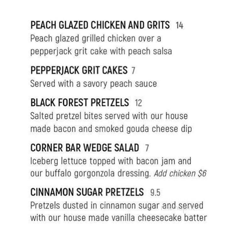 The Corner Bar - Charlotte, NC menu_pic