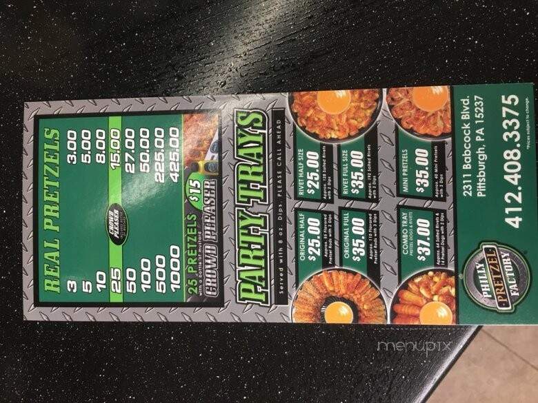 Philly Pretzel Factory - Pittsburgh, PA menu_pic