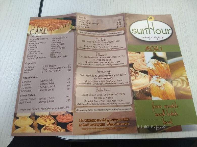 Sunflour Baking Company - Harrisburg, NC menu_pic