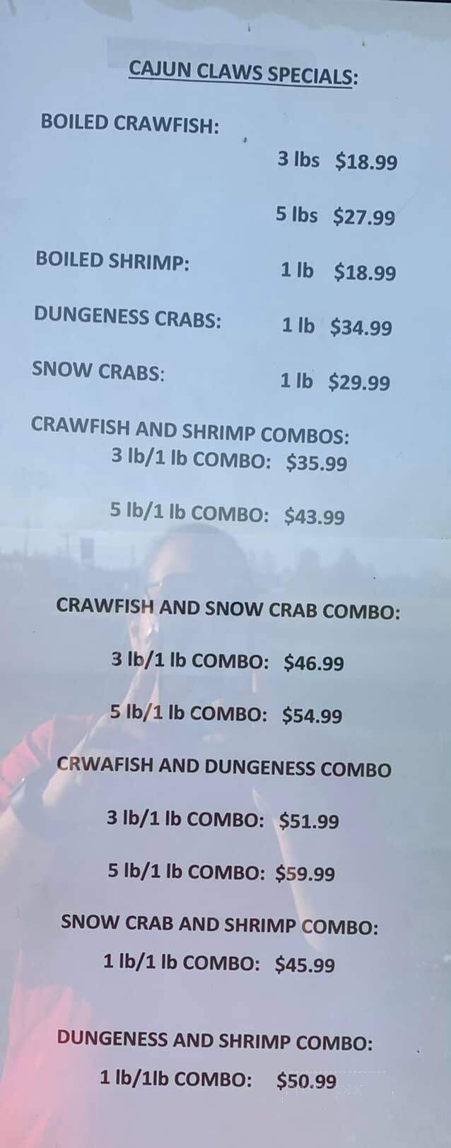 Cajun Claws - Breaux Bridge, LA menu_pic