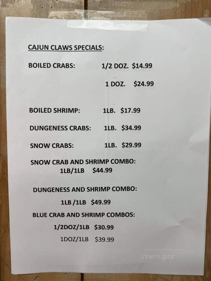 Cajun Claws - Breaux Bridge, LA menu_pic