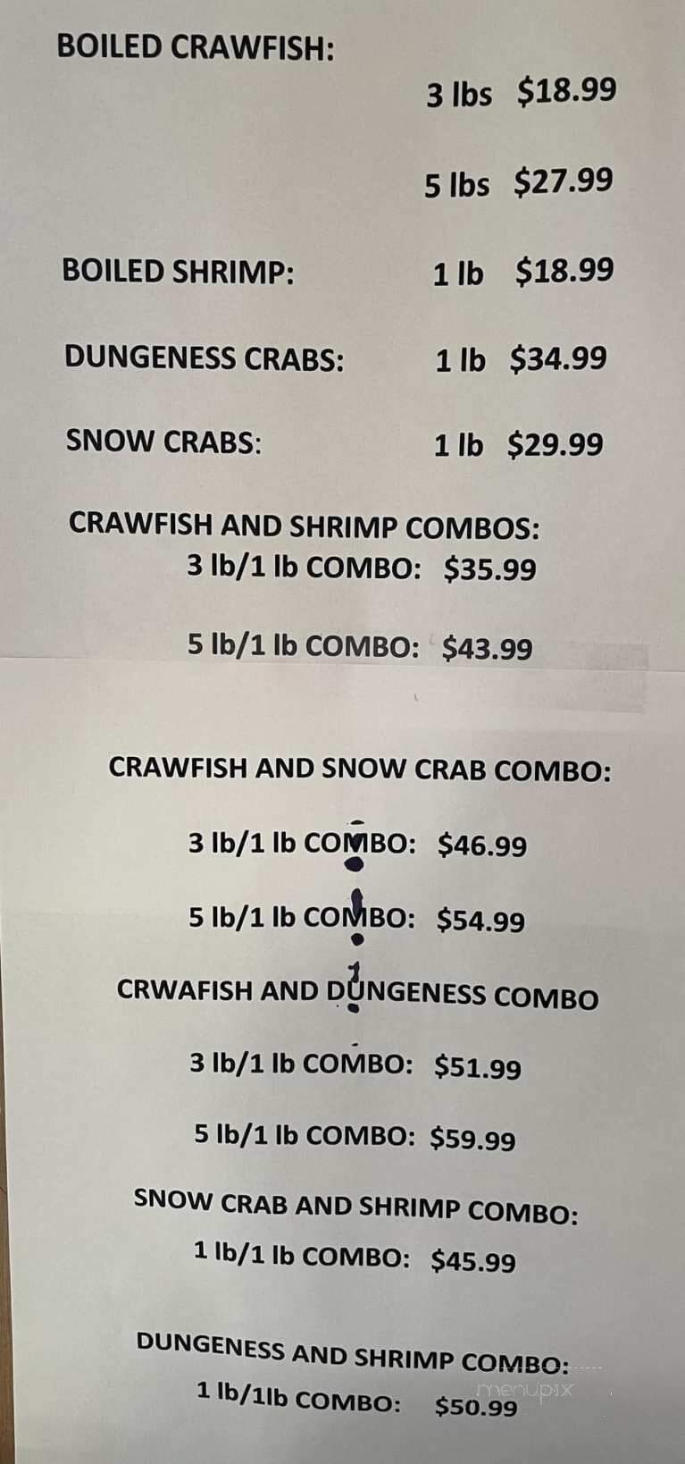 Cajun Claws - Breaux Bridge, LA menu_pic