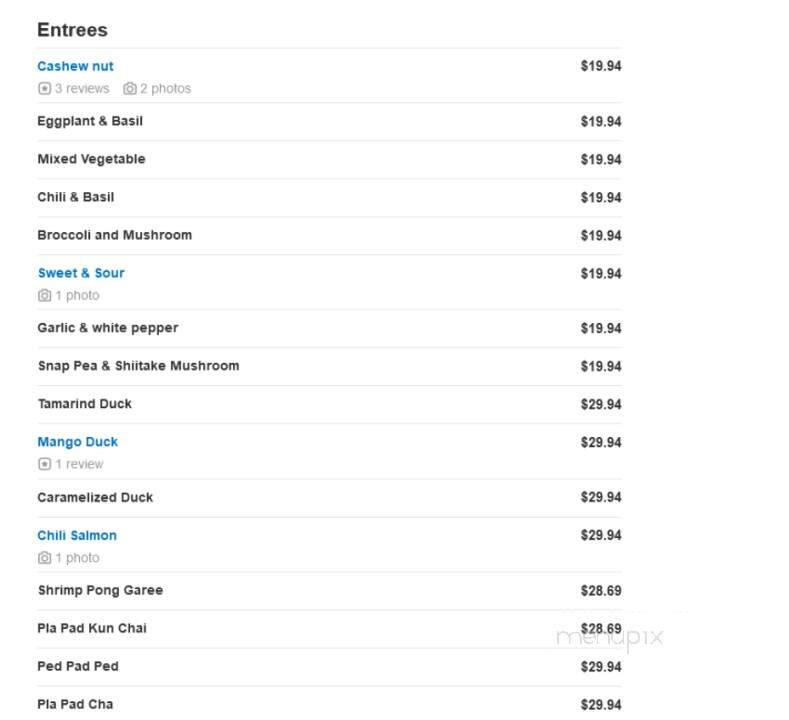 Gati Thai Bistro - Andover, MA menu_pic