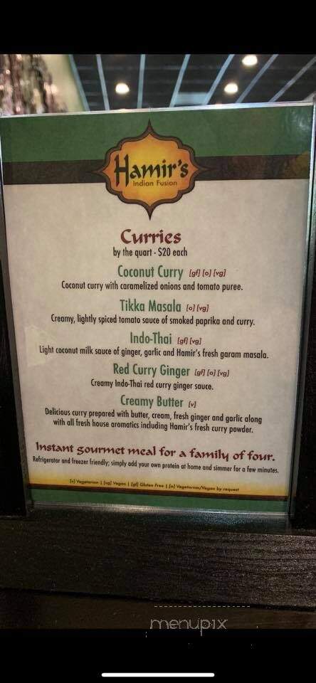Hamir's Indian Fusion - York, PA menu_pic