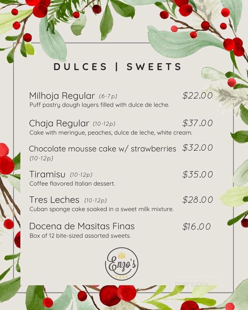 Enzo's Cafe & Bakery - Palm Springs, FL menu_pic
