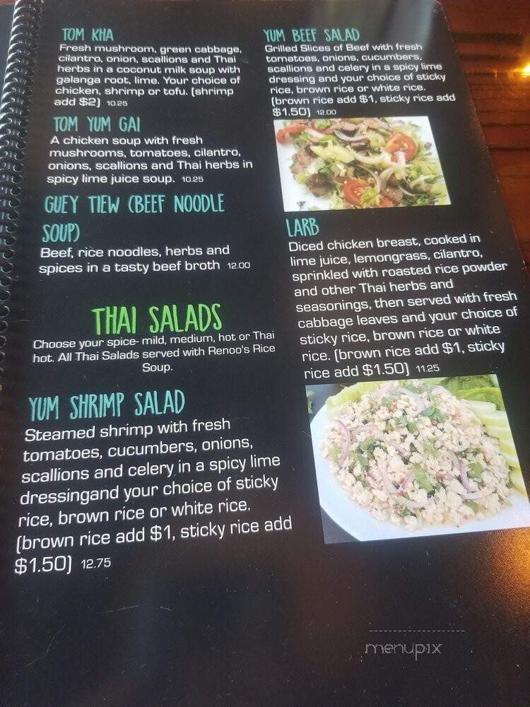 Renoo's Thai Time - Las Cruces, NM menu_pic