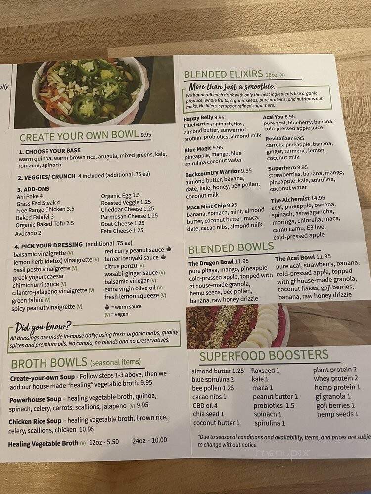 Elixir Superfood and Juice - Mammoth Lakes, CA menu_pic