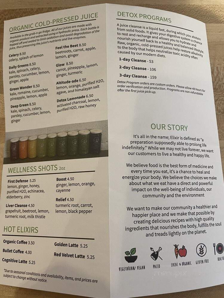 Elixir Superfood and Juice - Mammoth Lakes, CA menu_pic