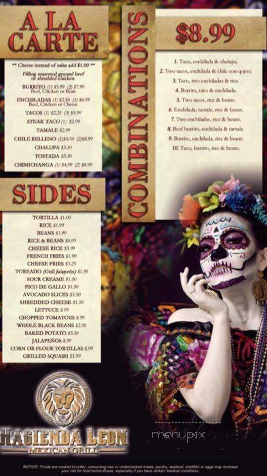 Hacienda Leon - Bloomington, IL menu_pic