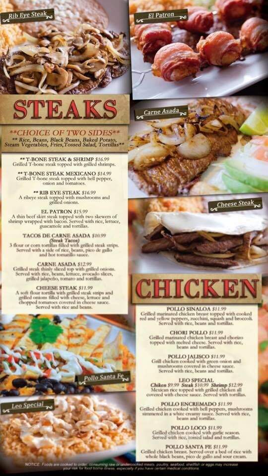 Hacienda Leon - Bloomington, IL menu_pic