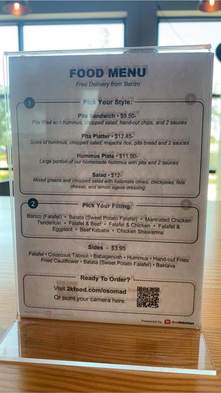O'so Brewing Madhouse - Madison, WI menu_pic