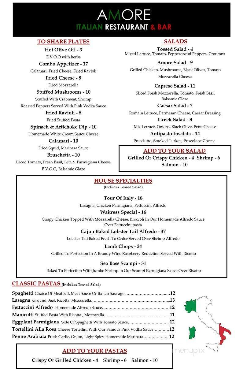 Amore - Snyder, TX menu_pic