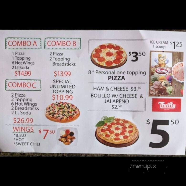 Vero's pizza - Bloomington, CA menu_pic