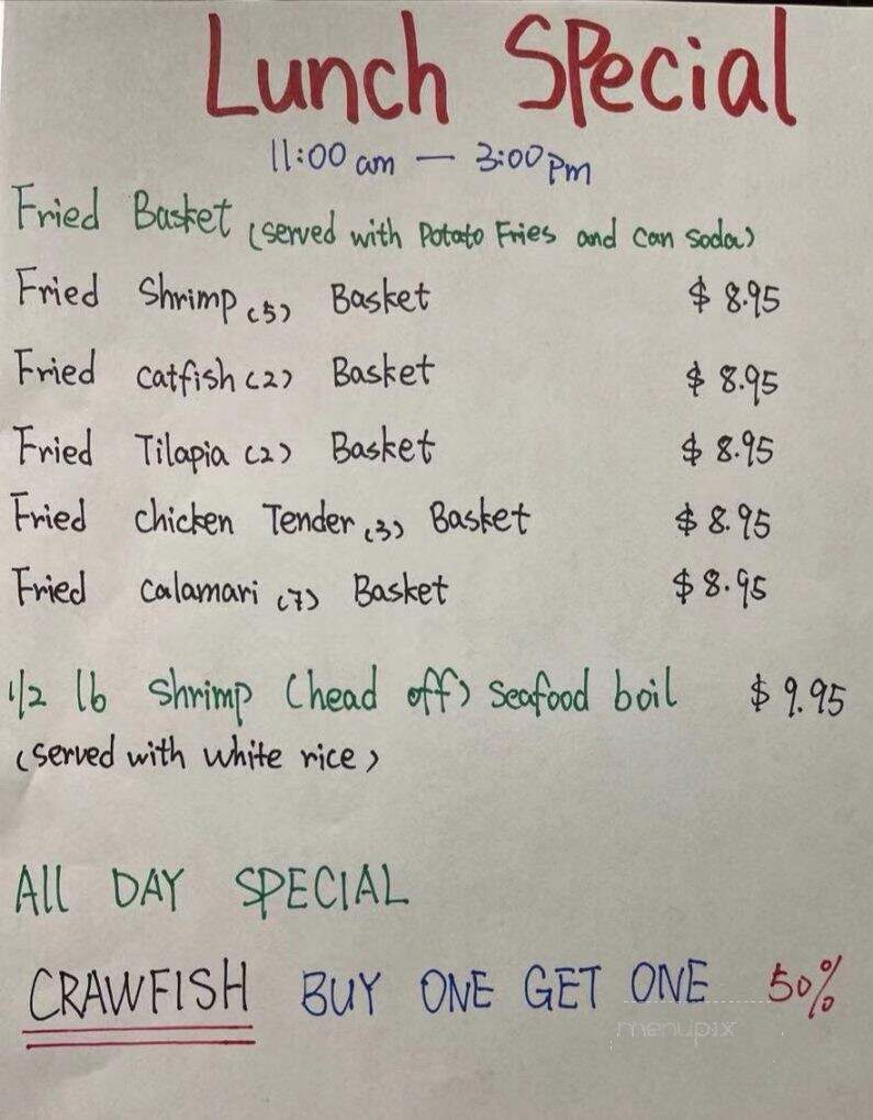 Crazy Crab - Fitchburg, MA menu_pic