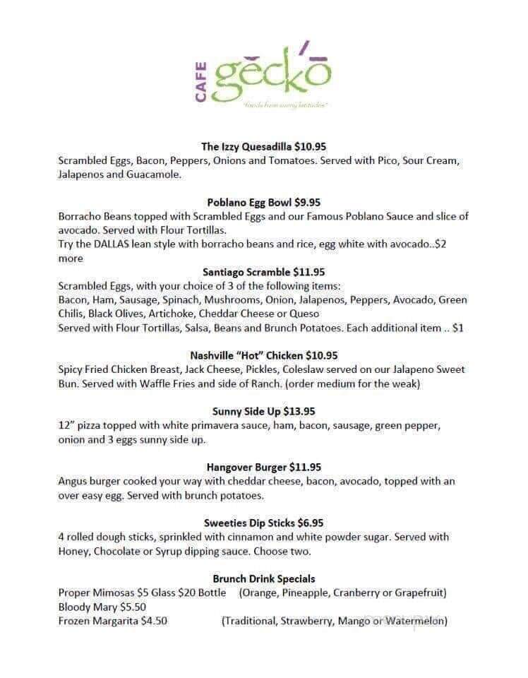 Cafe Gecko Fairview - Fairview, TX menu_pic
