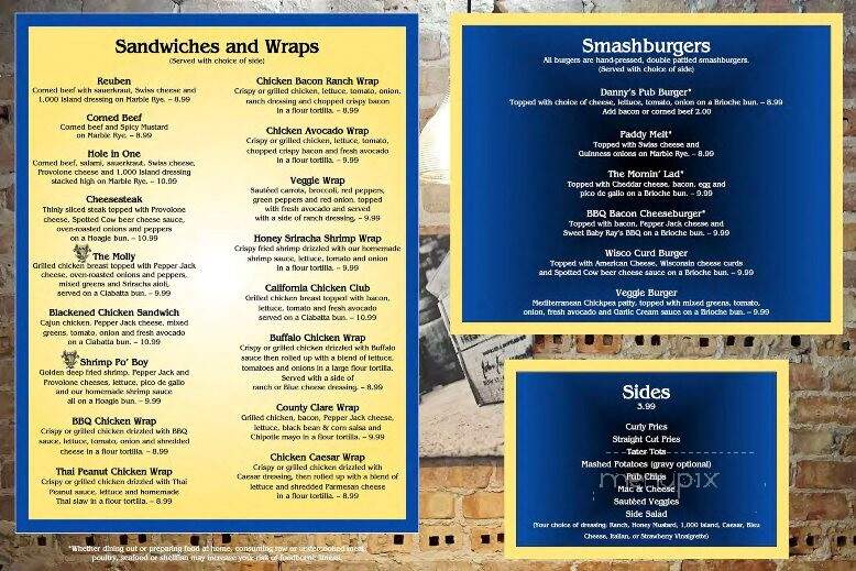 Danny's Pub - Madison, WI menu_pic
