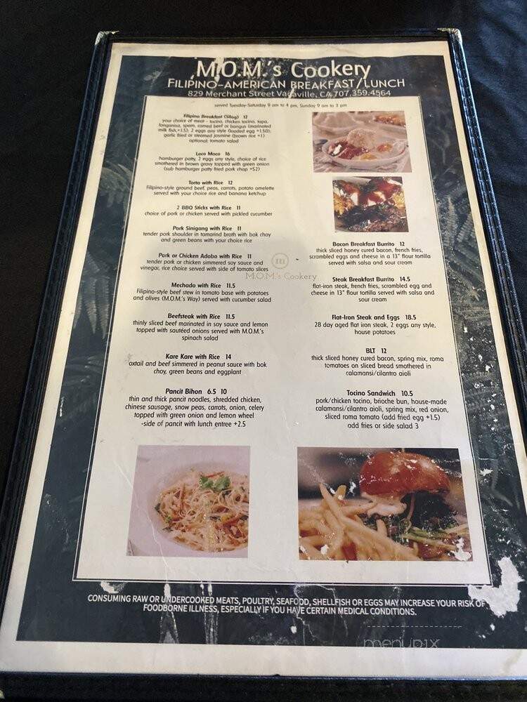 MOM's Cookery / Amore - Vacaville, CA menu_pic