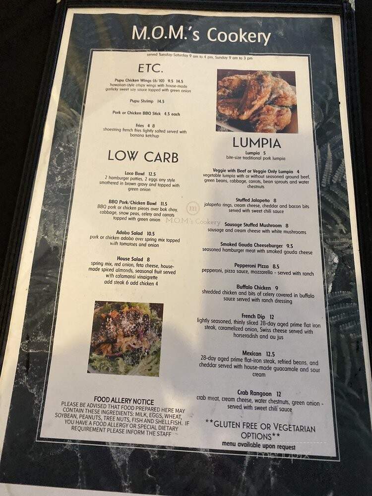 MOM's Cookery / Amore - Vacaville, CA menu_pic