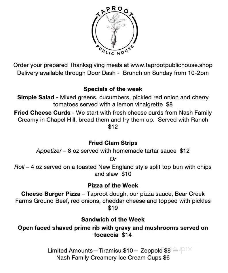 Taproot Public House - Lewisburg, TN menu_pic