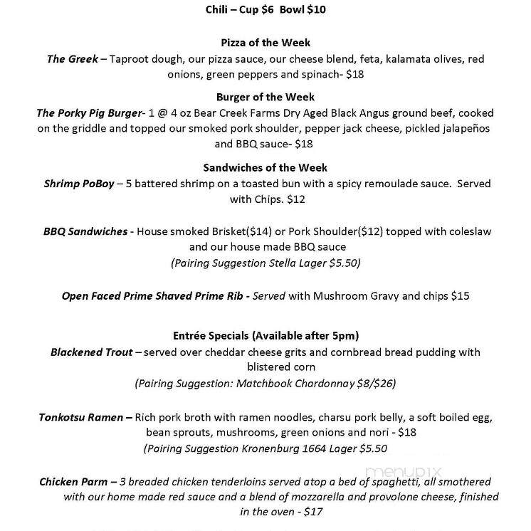 Taproot Public House - Lewisburg, TN menu_pic