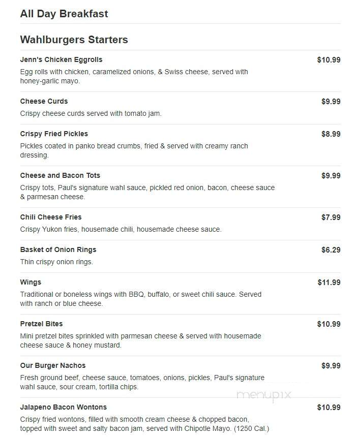 Wahlburgers - Shakopee, MN menu_pic