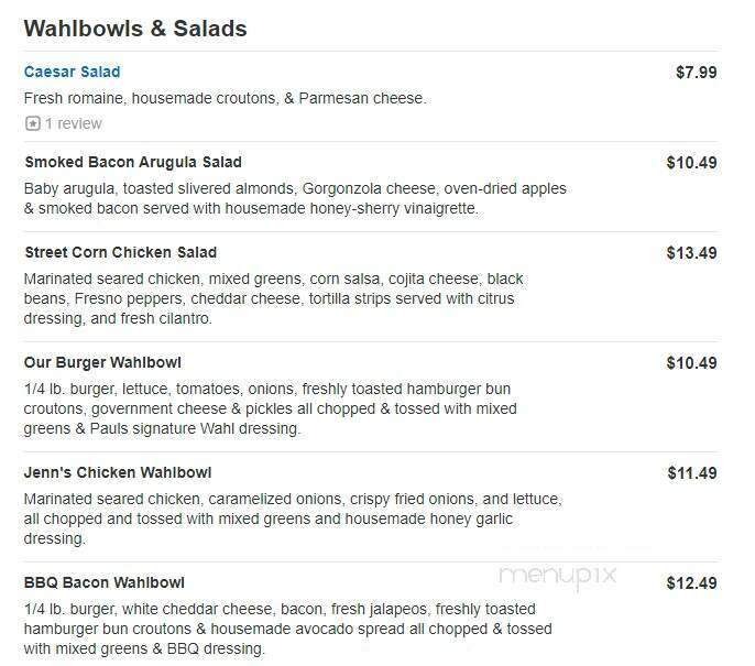 Wahlburgers - Shakopee, MN menu_pic