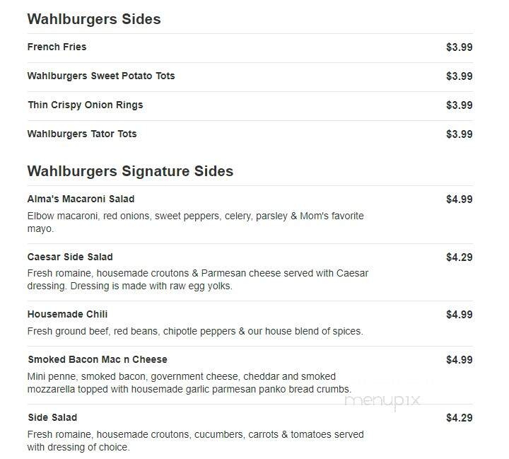 Wahlburgers - Shakopee, MN menu_pic