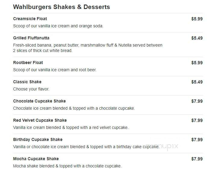 Wahlburgers - Shakopee, MN menu_pic