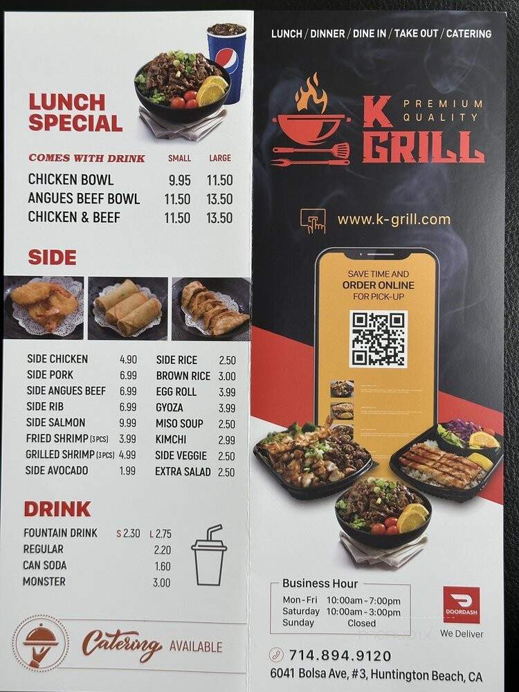 K-Grill - Huntington Beach, CA menu_pic